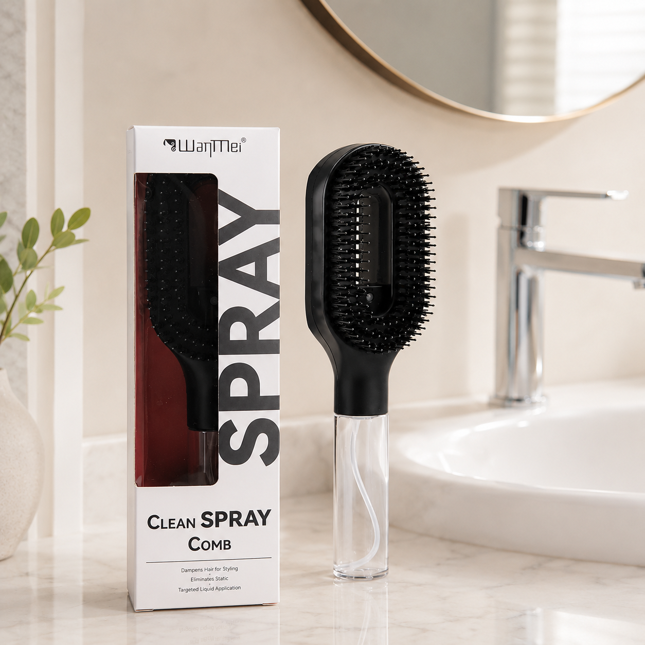 2in1 ミストヘアブラシ