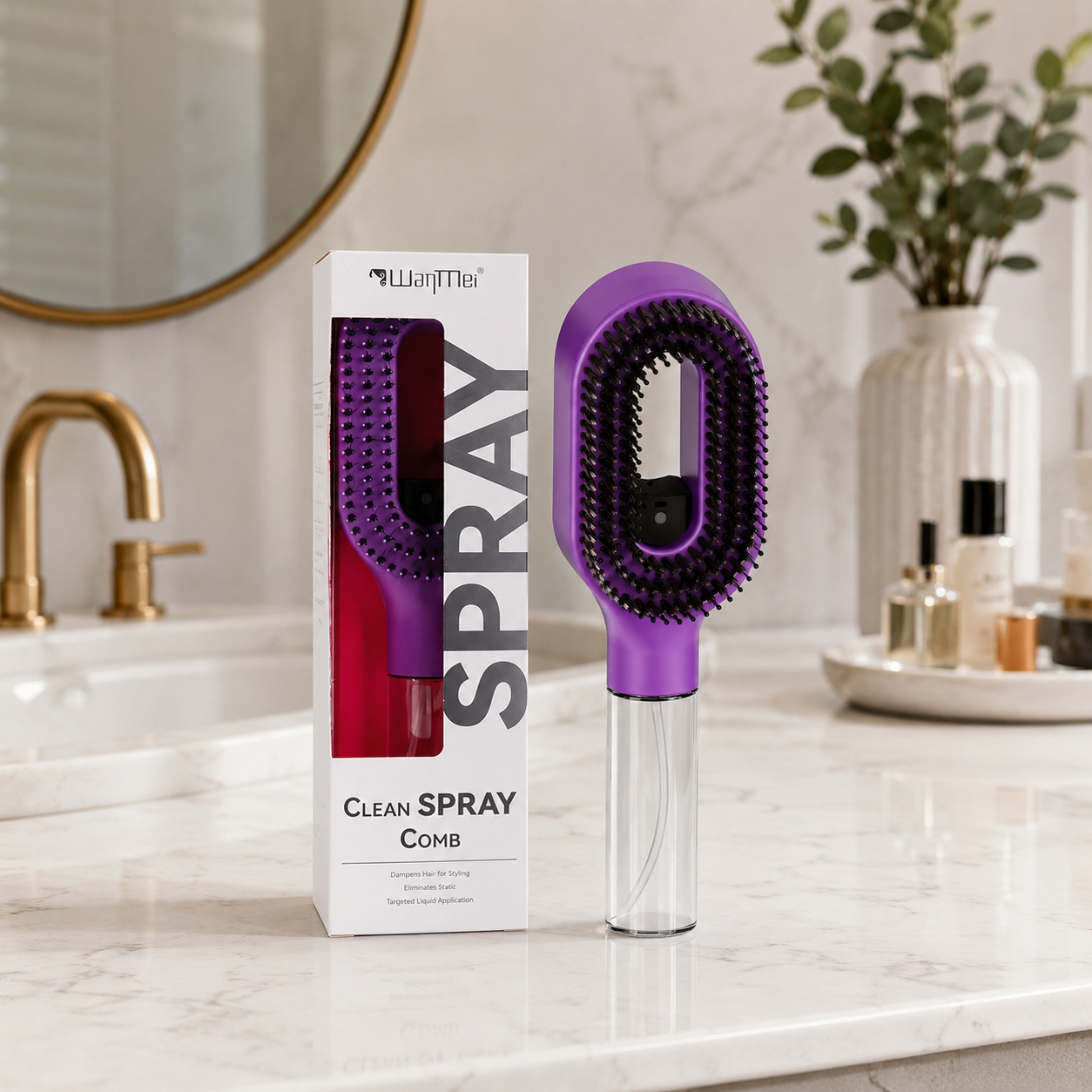 2in1 ミストヘアブラシ